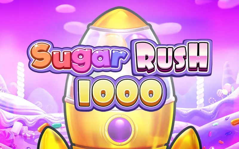Capa do jogo Sugar Rush 1000 com foguete de doces